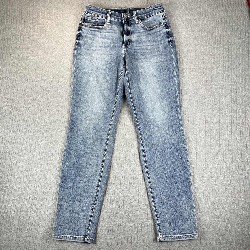 Judy Blue Boyfriend Fit Blue Jeans‎ Women 5/27 (26X29 1/2) Distressed Light Wash